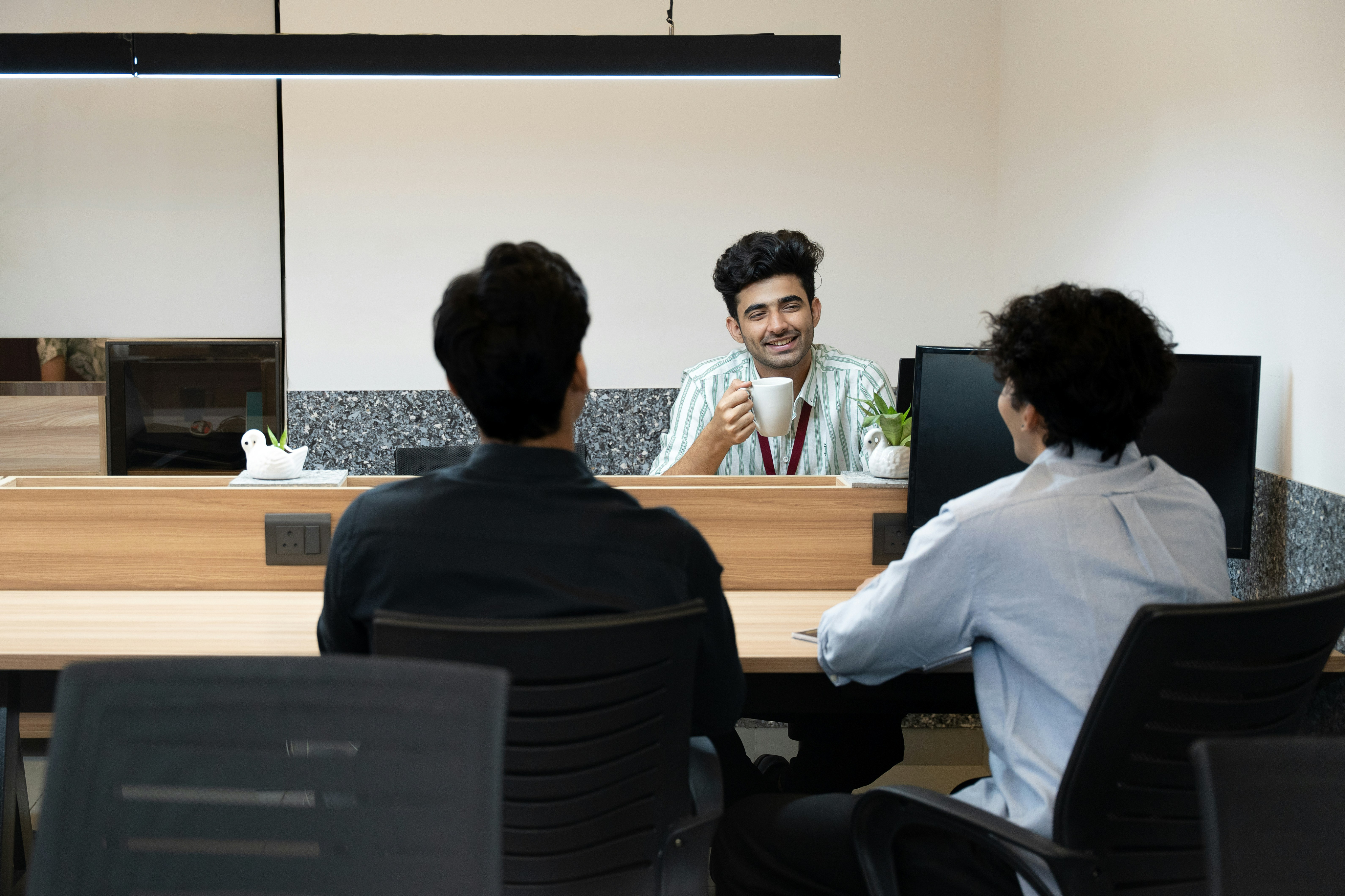 Professionals reviewing business information